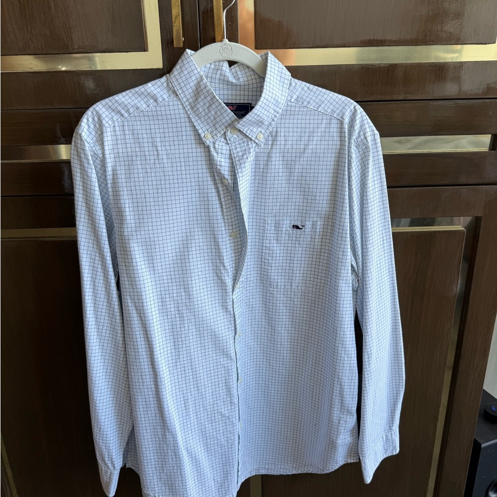Vineyard Vines Men's White Checkered Shirt